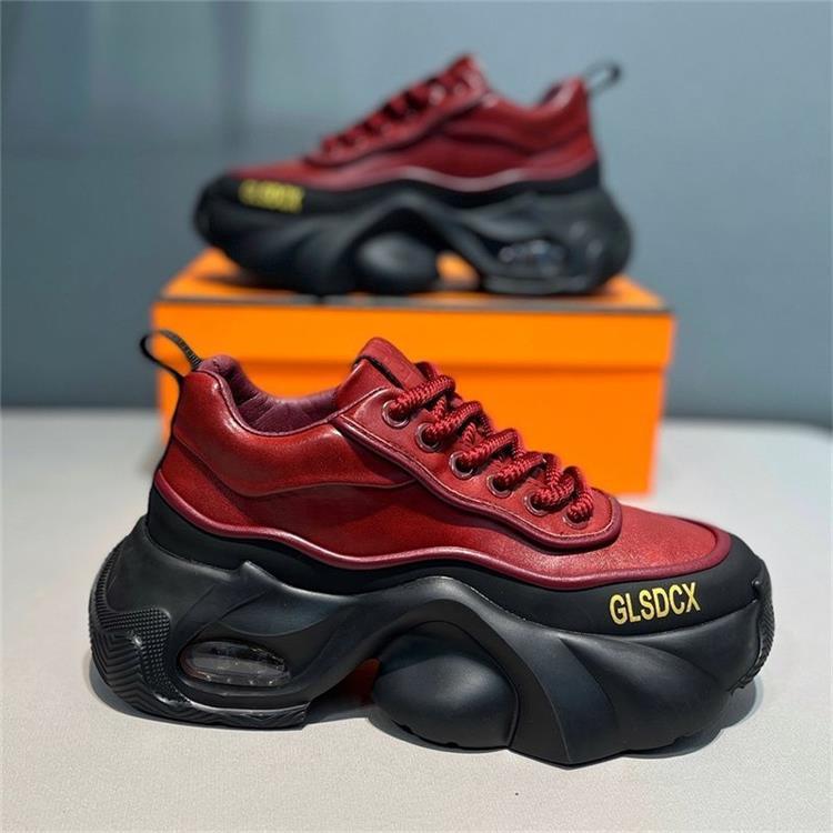 Leather Surface Trend Sports Leisure Platform Men's Shoes