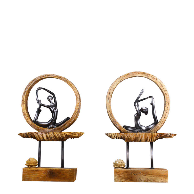 Creative Upscale Home Decorations Yoga Girl Resin Decorations