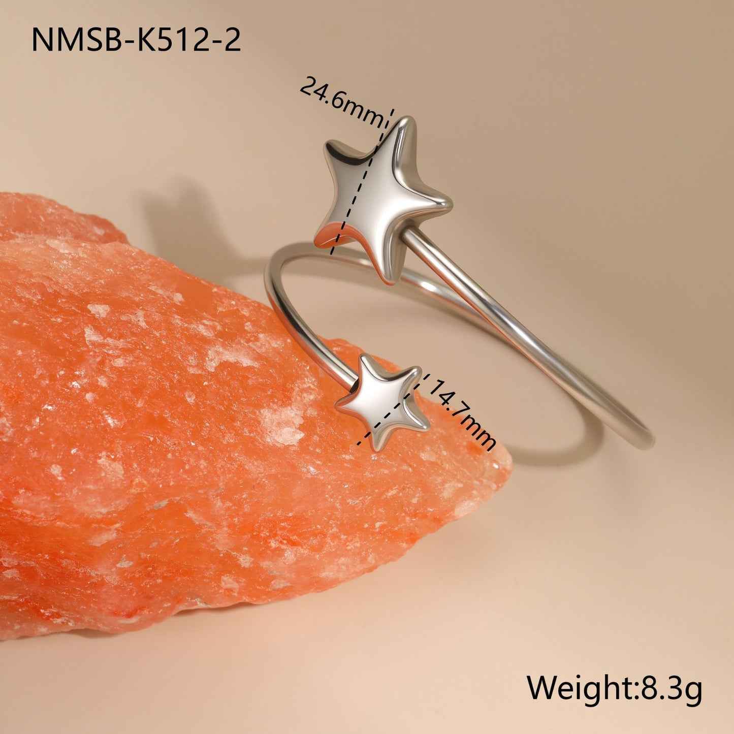 Heart-shaped Five-pointed Star Bracelet Does Not Fade Gold-plated Delicate Opening