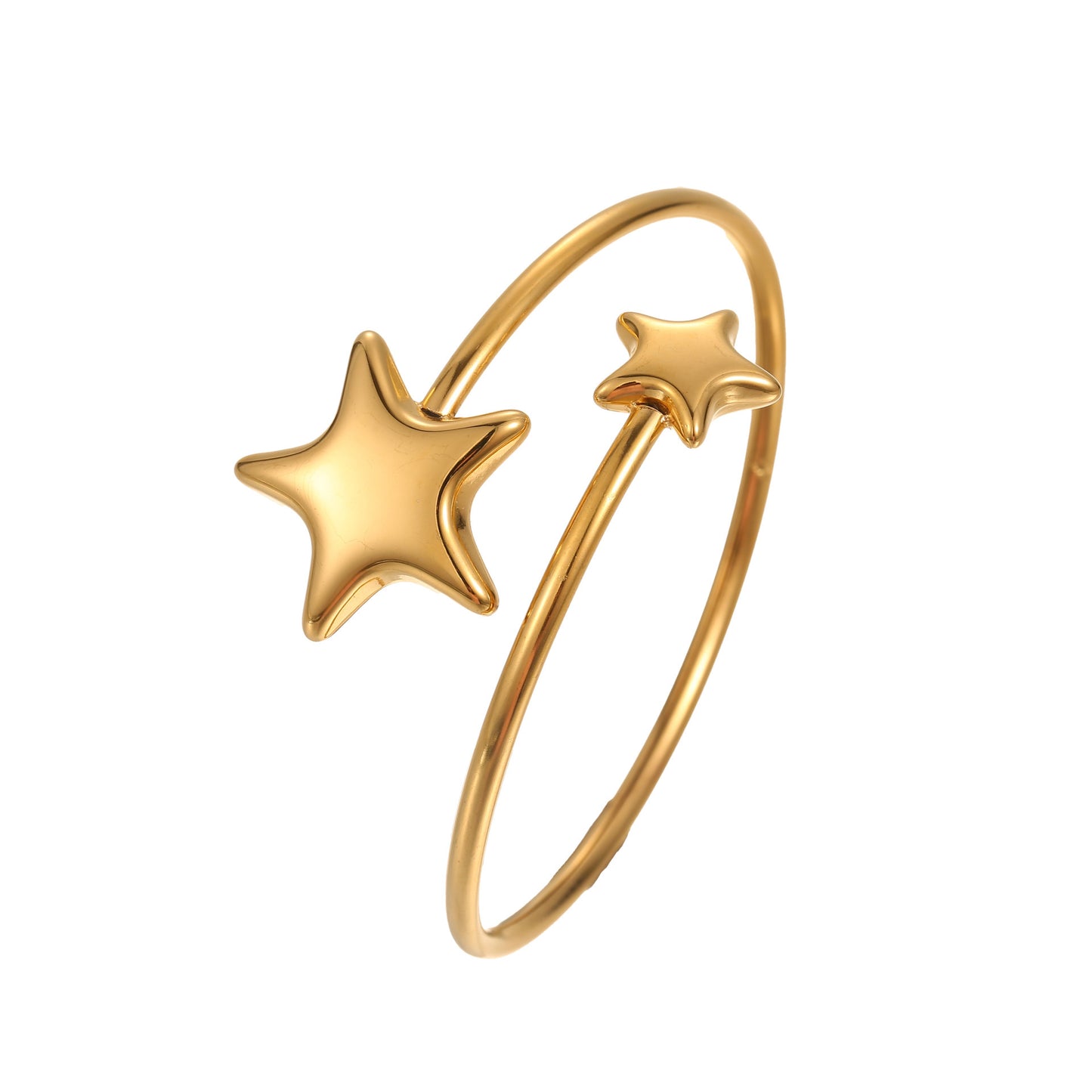 Heart-shaped Five-pointed Star Bracelet Does Not Fade Gold-plated Delicate Opening