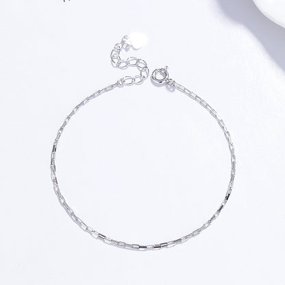 925 Sterling Silver Square Buckle Bracelet For Women Summer