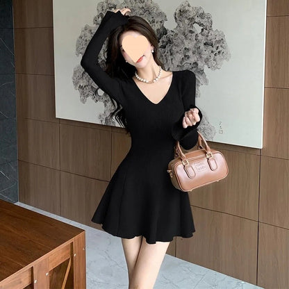 French Advanced Sense Temperament Long Sleeve Dress