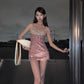 Light Luxury Heavy Industry Inner Sheath Sequin Sling Dress Autumn Women