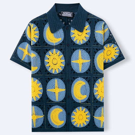 Men's Summer Short-sleeved Cardigan Sweater