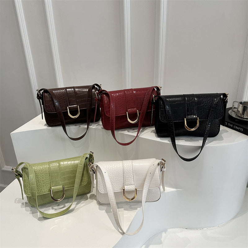 Advanced Texture Underarm Retro Style Fashionable Vachette Clasp Women's Shoulder Bag