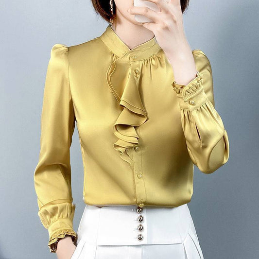 Satin Shirt Ladies New Fashion Bottoming Top