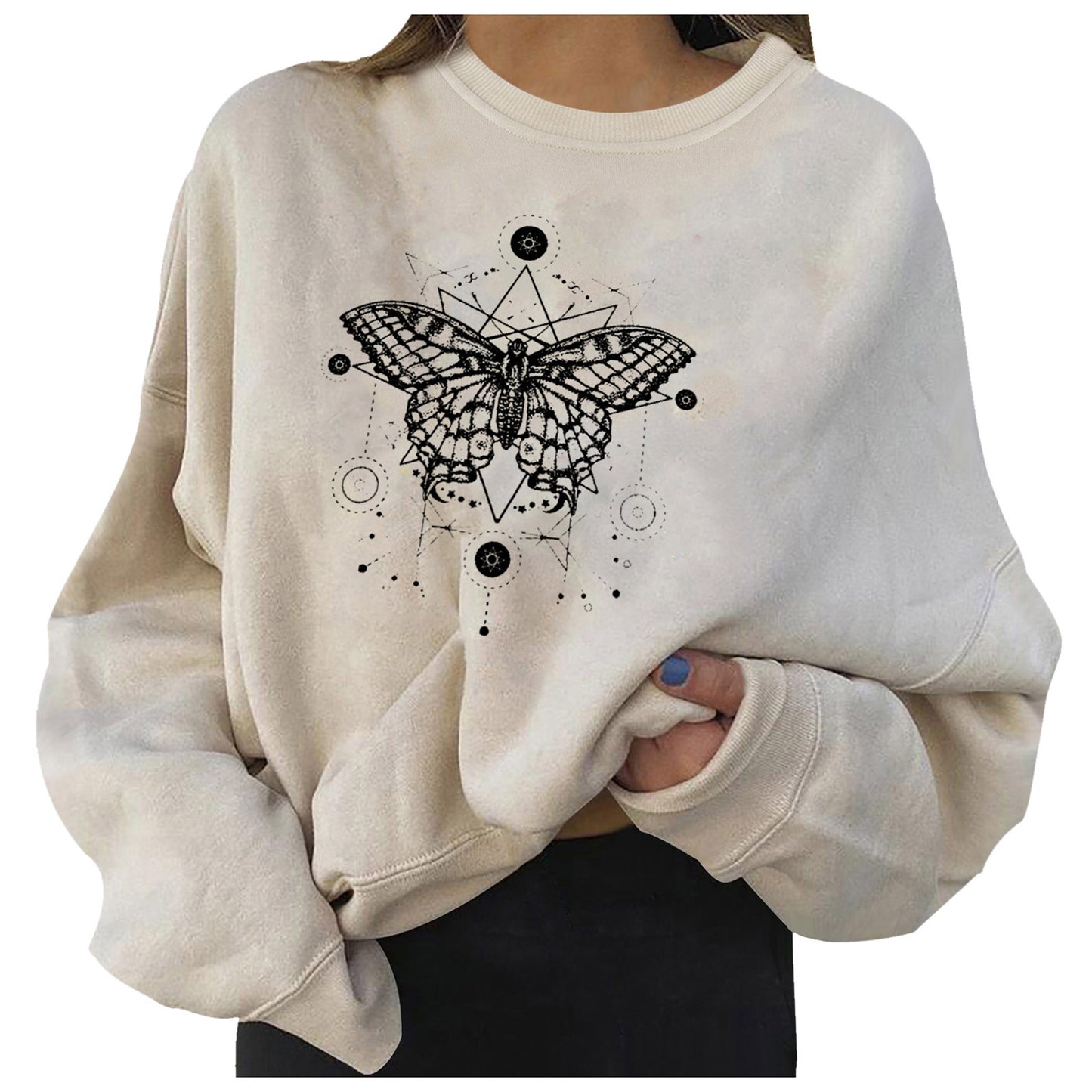 Ladies Simple Butterfly Series Loose Sweater