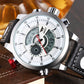 Trendy casual double men's watch Waterproof high quality belt electronic quartz watch