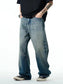 Fashion Blue Washed Worn Jeans Men