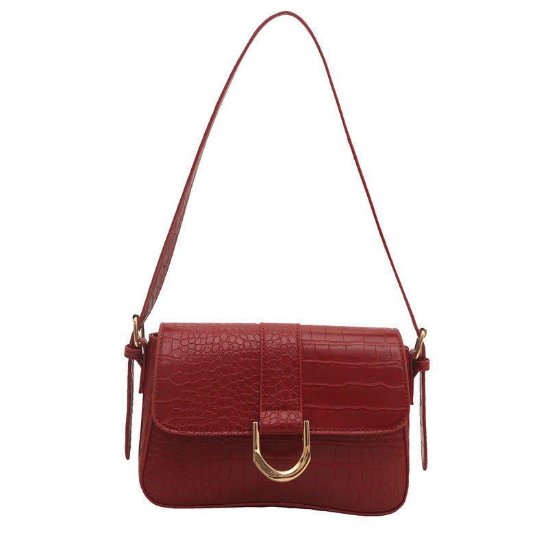 Advanced Texture Underarm Retro Style Fashionable Vachette Clasp Women's Shoulder Bag