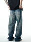 Fashion Blue Washed Worn Jeans Men