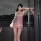 Light Luxury Heavy Industry Inner Sheath Sequin Sling Dress Autumn Women