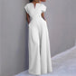 Graceful And Fashionable Solid Color High Waist Wide Leg Pants