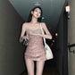 Light Luxury Heavy Industry Inner Sheath Sequin Sling Dress Autumn Women