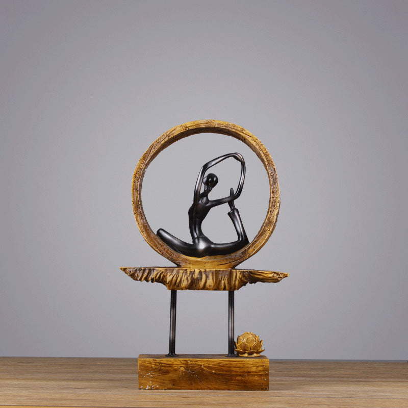 Creative Upscale Home Decorations Yoga Girl Resin Decorations