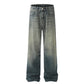 Fashion Blue Washed Worn Jeans Men
