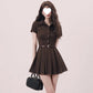 Women's Retro American Temperament Overall Short Sleeve Dress