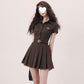 Women's Retro American Temperament Overall Short Sleeve Dress