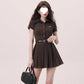 Women's Retro American Temperament Overall Short Sleeve Dress