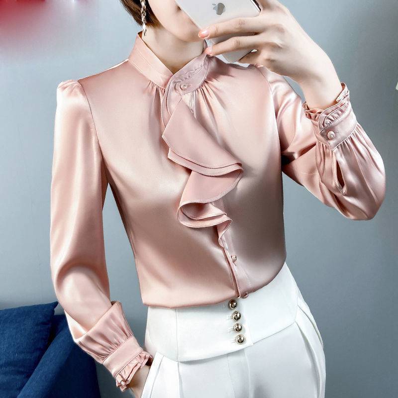 Satin Shirt Ladies New Fashion Bottoming Top