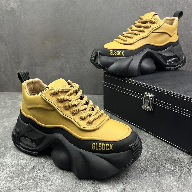 Leather Surface Trend Sports Leisure Platform Men's Shoes