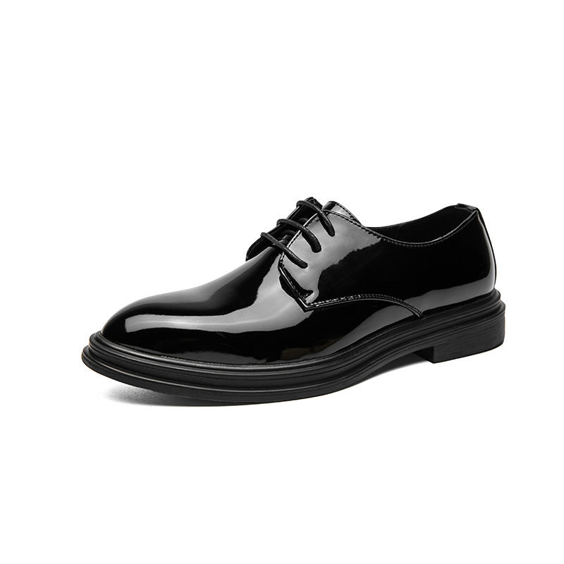 Glossy Pointed Business Leather Shoes Men's British Fashion