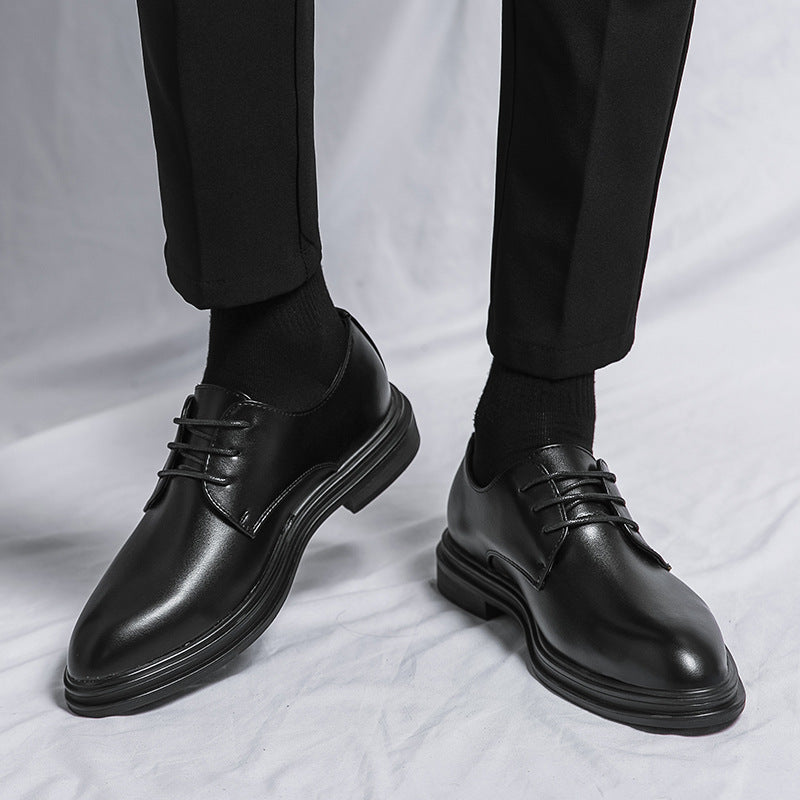 Glossy Pointed Business Leather Shoes Men's British Fashion