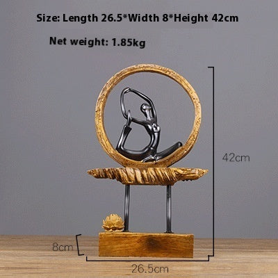 Creative Upscale Home Decorations Yoga Girl Resin Decorations