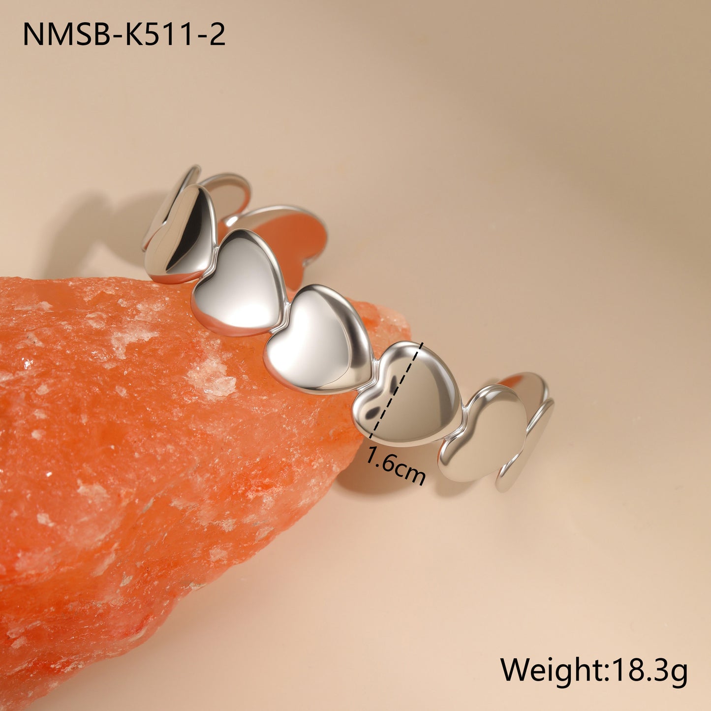 Heart-shaped Five-pointed Star Bracelet Does Not Fade Gold-plated Delicate Opening