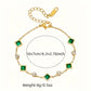 Fashion Gold-plated Titanium Steel Square Emerald Inlaid Rhinestone Bracelet